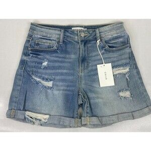 Cello Women Small Denim Shorts Mom Jeans Cuff High Rise NWT